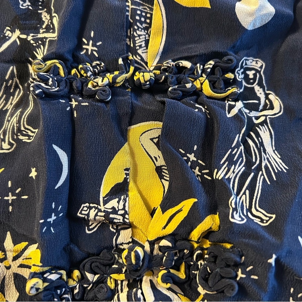 Avanti vintage silk Hawaiian short sleeve blouse hula girl moon size M - Picture 10 of 10